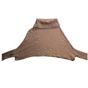 Sparrow Anthropologie Womens 100% Cashmere Pink Cowl Neck Poncho Sweater Medium